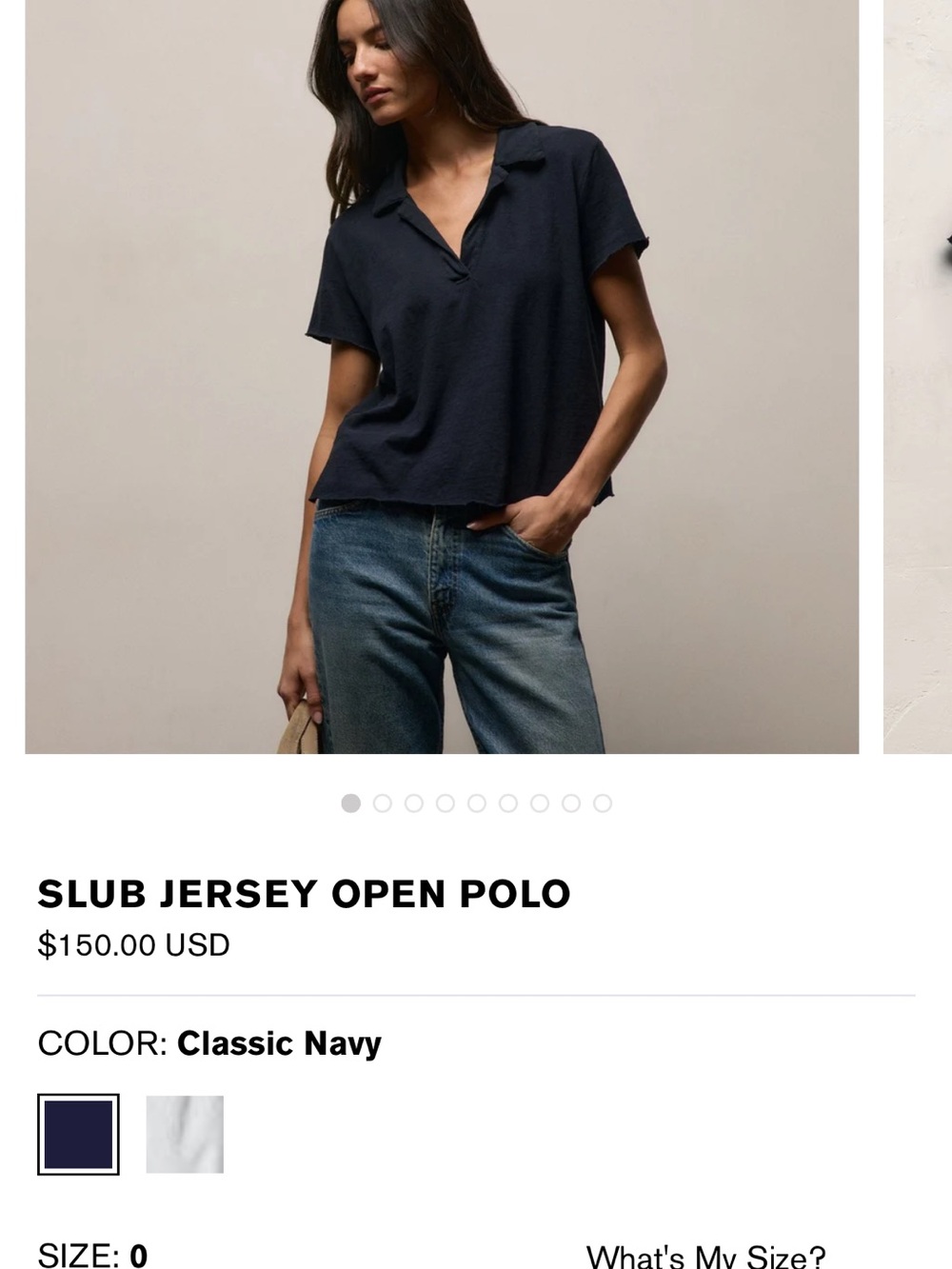 Gently worn James Perse SLUB JERSEY OPEN POLO in Size 1 (Small)!
